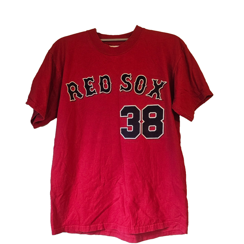 Curt Schilling Boston Red Sox #38 Majestic MLBPA Player T Shirt Red Youth L